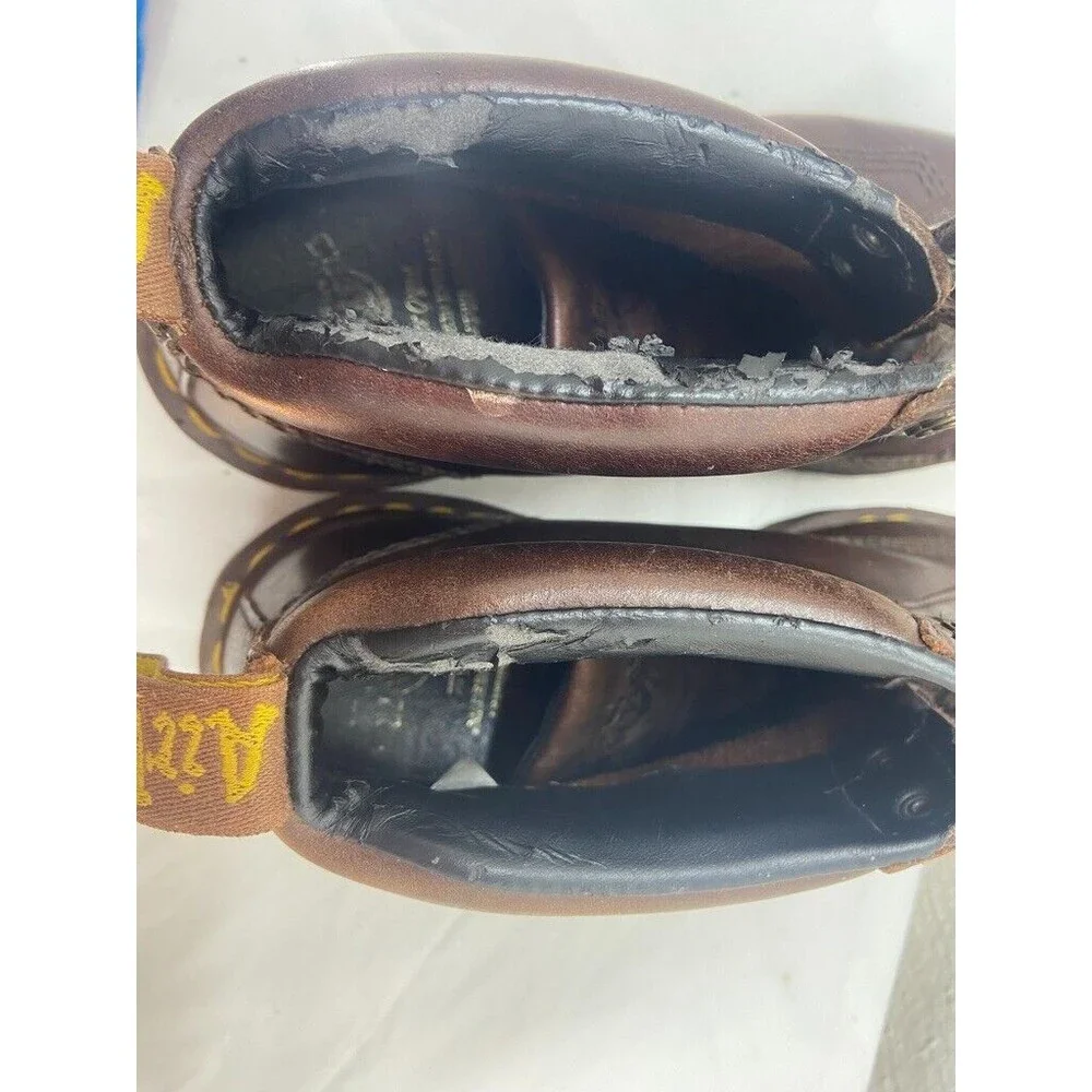 DR MARTENS VINTAGE MENS SIZE 9 BROWN ANKLE LACE UP BOOTS